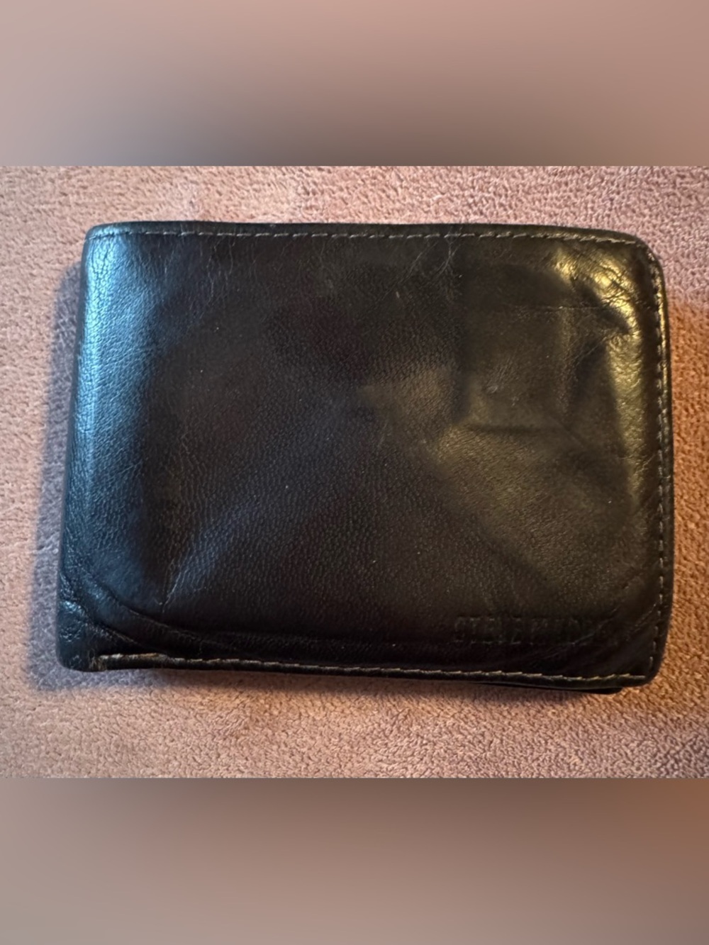 Steve Madden Black Leather Bifold Wallet